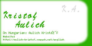 kristof aulich business card